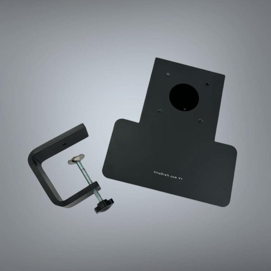 Purpose built engineered draft tower base and clamp system for Add-A-Tap