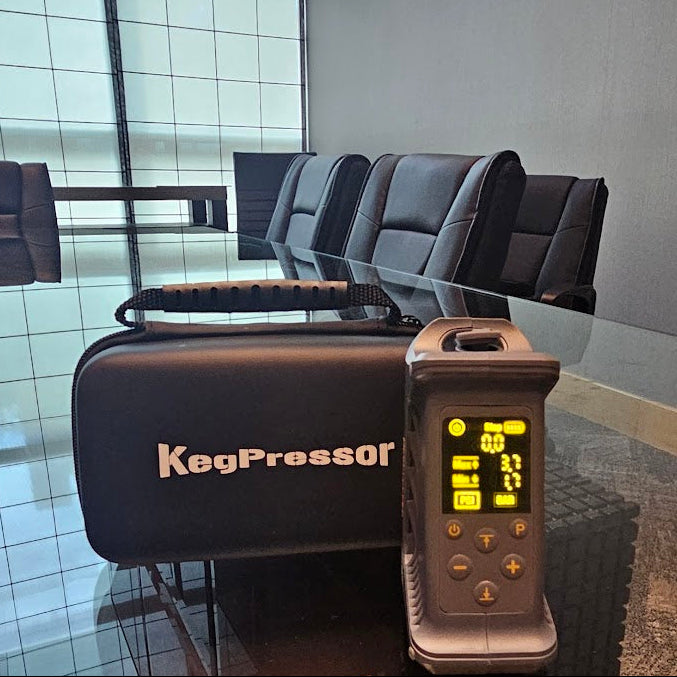 Keg Pressor display and case